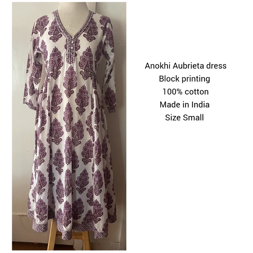Anokhi Aubrieta dress 100% cotton - Size Small